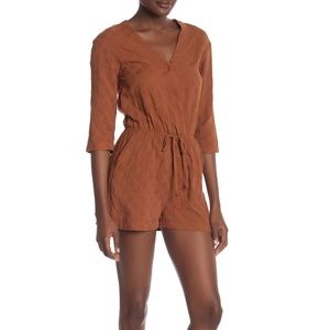 GOOD LUCK GEM Surplice Neck 3/4 Sleeve Romper NWOT